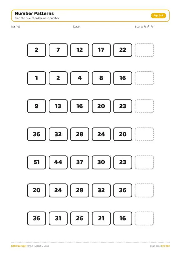 Number patterns